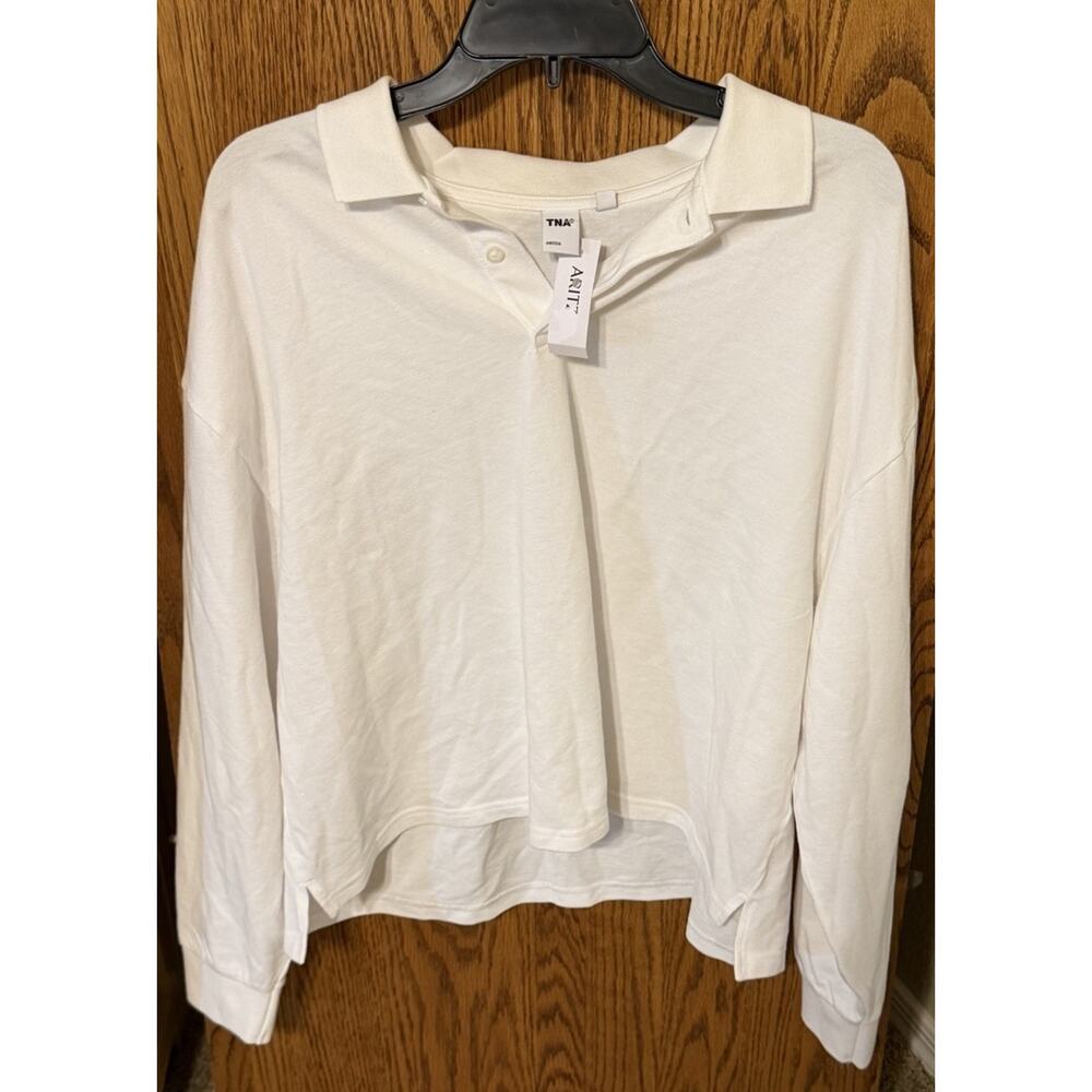 Artizia TNA Tourney Polo Longsleeve Size: Large Color: White NWT